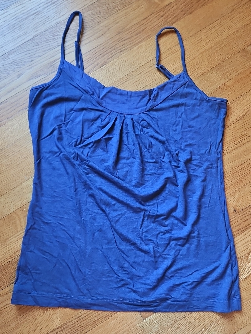 LOFT Blue Pleated Spaghetti Strap Camisole
